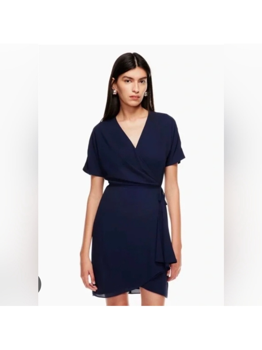 Aritzia Babaton Wallace wrap Dress in our indigo navy blue XXS
